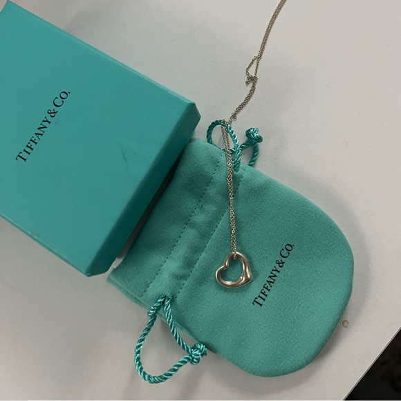 Tiffany & Co. Open Heart Pendant Necklace- silver - 11mm - Picture 3 of 4